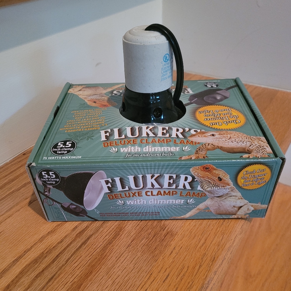 NEW Fluker's Deluxe Clamp Lamp with Dimmer
